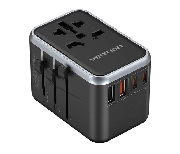 Vention Uniwersalny adapter podróżny 65W GaN 2x USB-A 2x USB-C - 1543464 - zdjęcie 2